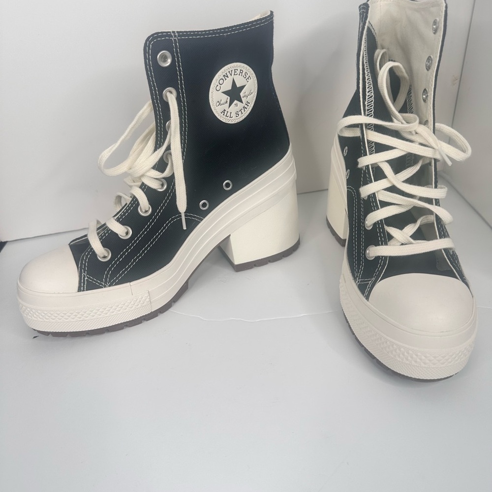 NWOT Converse Chuck 70 De Luxe Heel High Top Black Egret Platform Women’s sz 10 - Picture 2 of 13